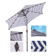 Outdoor Patio 8.7-Feet Market Table Umbrella with Push Button Tilt and Crank With 24 LED Lights - Seasonal Spectra