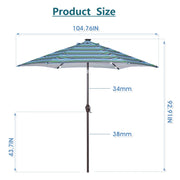 Outdoor Patio 8.7-Feet Market Table Umbrella with Push Button Tilt and Crank With 24 LED Lights - Seasonal Spectra