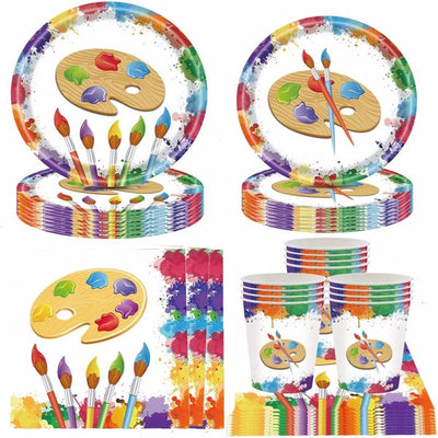 Party Supplies Set Disposable Party Tableware for Kids Dinner Plates, Napkins, Cup 92PCS - Seasonal Spectra
