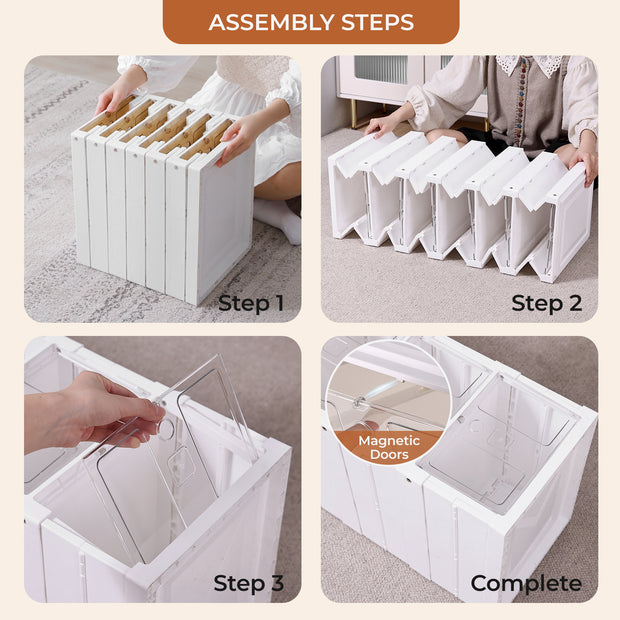 Plastic Foldable Stackable Shoe Storage Organizer - Seasonal Spectra