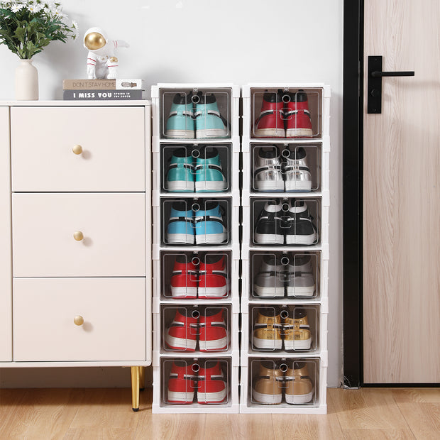 Plastic Foldable Stackable Shoe Storage Organizer - Seasonal Spectra