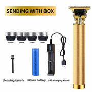 Professional Trimmer Hair Clippers Cutting Beard Cordless Barber Shaving Machine, Black - Seasonal Spectra