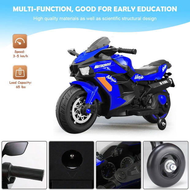 12V Battery Motorcycle, 2 Wheel Motorbike Kids Rechargeable Ride On Car Electric Cars Motorcycles - Seasonal Spectra