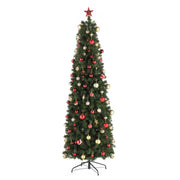 7.5ft Pencil Shape Automatic Tree Structure PVC Material 1090 Round Heads 350 Lights Warm Color With Colorful 10 Modes, Christmas Tree Green - Seasonal Spectra