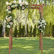 Beautiful And Practical Flat-Topped Wooden Arch Garden Arch Dark Brown 152*60*215cm - Seasonal Spectra