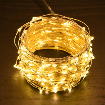 66ft 200 LED Christmas String Lights Indoor Outdoor Waterproof, Warm White Christmas Lights Clear Wire, 8 Modes Twinkle Lights Plug in for Tree Room Bedroom Wedding Fall Decorations - Seasonal Spectra