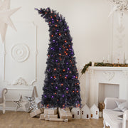 7ft Wizard Hat Shape Automatic Tree Structure PVC Material 1050 Branches 400 Lights 10 Functions With Remote Control Christmas Tree Purple And Orange - Seasonal Spectra