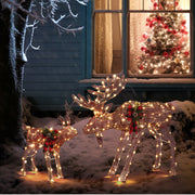 2pcs 4ft 30V 3.6W Moose Family 200LED Leather String Light Garden Moose Decoration - Seasonal Spectra