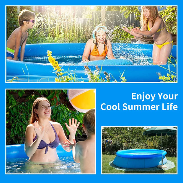 Inflatable Swimming Pool Above Ground with Electric Air Pump & Filter Pump