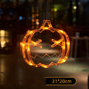 Halloween Window Hanging LED Lights Spider Pumpkin - Seasonal Spectra