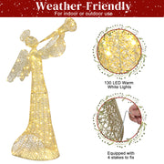 4ft 30V 3.6W Angel 130Led Warm White Light Leather Thread Light Wrapped Around Cotton Thread And Sprinkled With Powder Garden Angel Decoration - Seasonal Spectra