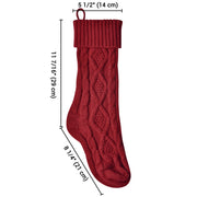 4 Pack Personalized Christmas Stockings 18 Inches Large Size Cable Knitted Stocking Gifts & Decorations for Family Holiday Xmas Party, Burgundy, on fireplace mantel, stairs, Christmas tree, windows - Seasonal Spectra