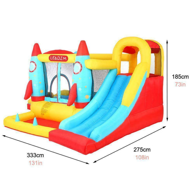 420D 840D Oxford cloth jump surface rocket with fan inflatable castle