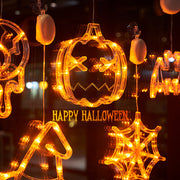 Halloween Window Hanging LED Lights Spider Pumpkin - Seasonal Spectra