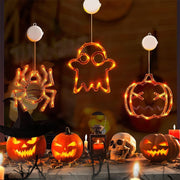 Halloween Window Hanging LED Lights Spider Pumpkin - Seasonal Spectra