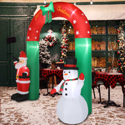 8ft with Santa Snowman 7 Lights Inflatable Festive Arch Decoration - Seasonal Spectra