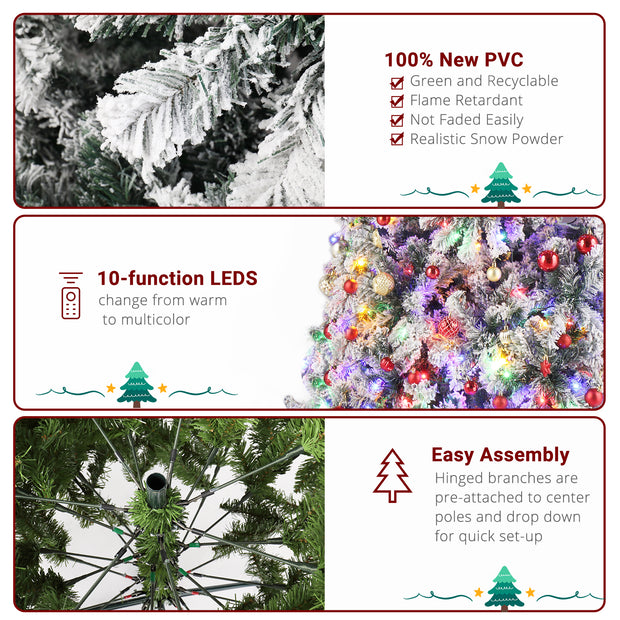 9ft 2094 Branch Automatic Tree Structure PVC Material Green Flocking 900 Lights Warm Color Four Colors 8 Modes With Remote Control Christmas Tree - Seasonal Spectra