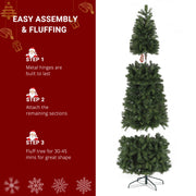 7.5ft Pencil Shape Automatic Tree Structure PVC Material 1090 Round Heads 350 Lights Warm Color With Colorful 10 Modes, Christmas Tree Green - Seasonal Spectra